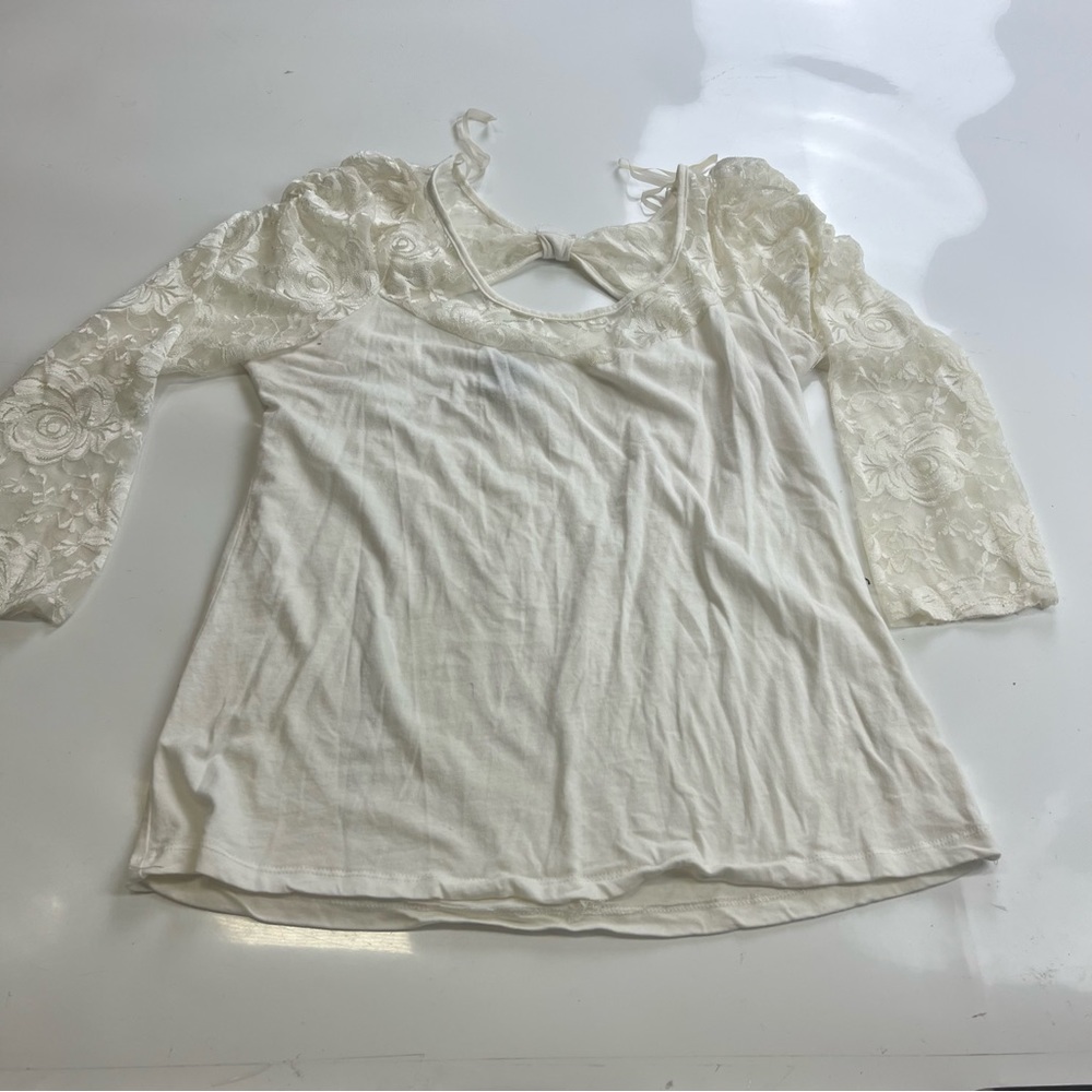 Bozzolo girls beige lace shirt 3X m133-24